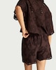 image 3 of The F&F Edit Pure Cotton Embroidered Co-ord Shorts in Chocolate