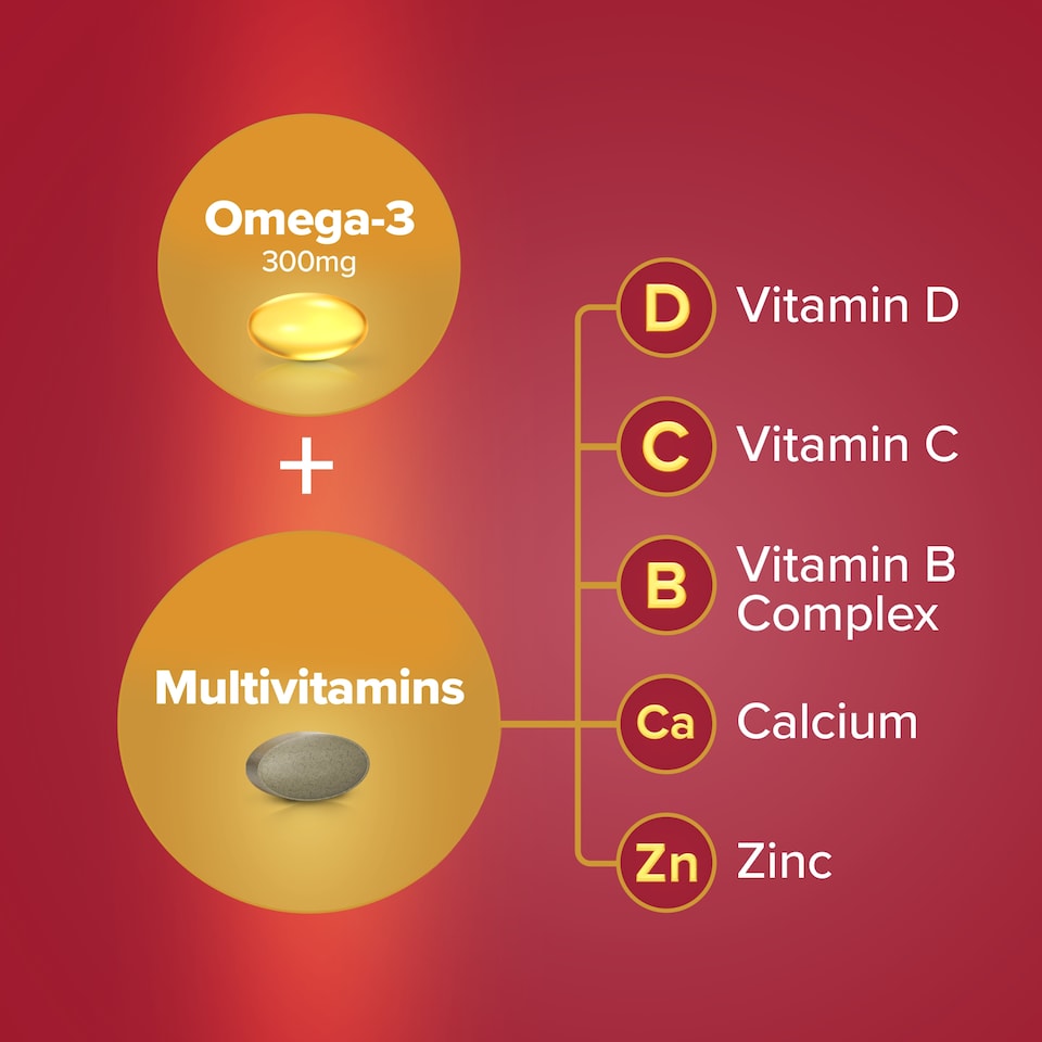 image 1 of Seven Seas Omega-3 & Multivitamins Man 50+ Duo Pack 60s