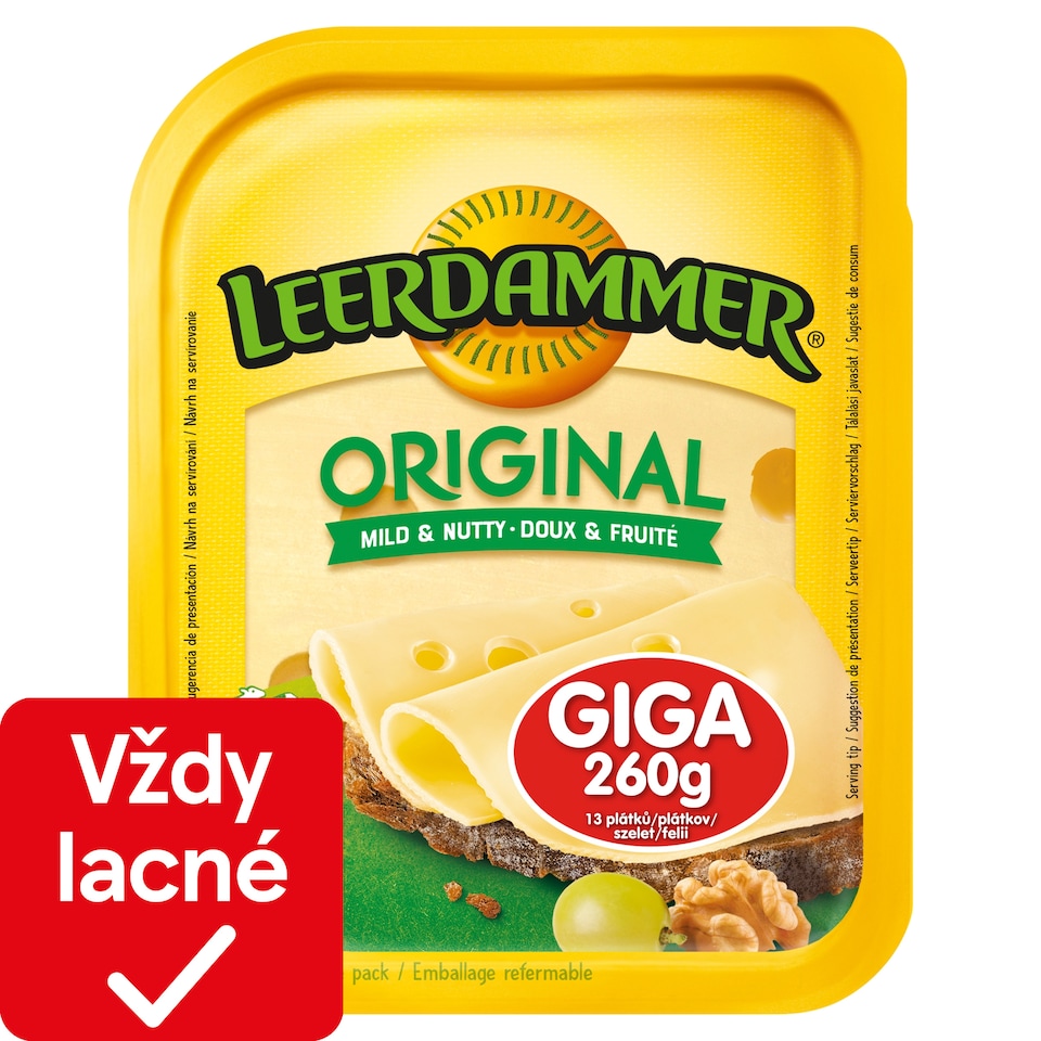 Leerdammer Original Giga 13 plátkov 260 g