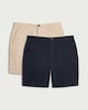 image 1 of F&F 2-Pack Cotton Rich Chino Shorts in Navy
