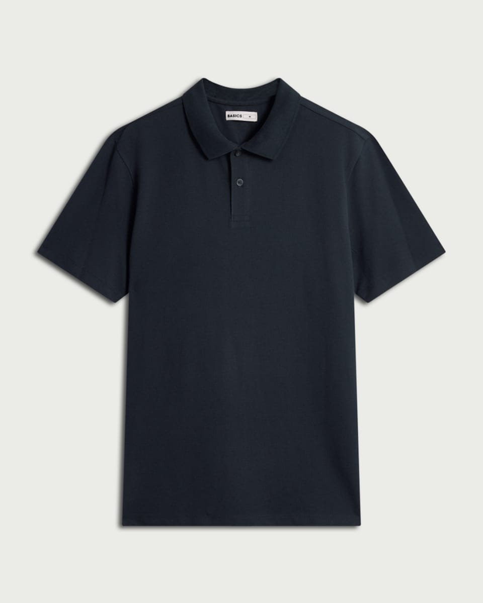 image 1 of F&F Pure Cotton Short Sleeved Polo Shirt in Navy
