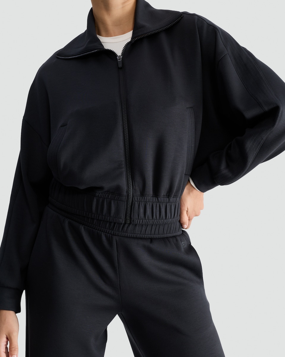 image 1 of F&F Active Modal Rich Zip Through Jacket in Grey