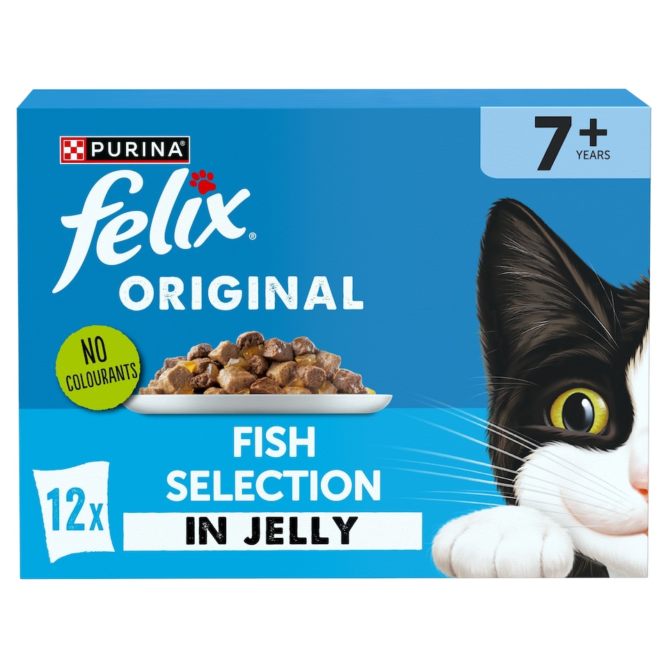 FELIX ORIGINAL Senior Fish Selection in Jelly Wet Cat Food 12x85g