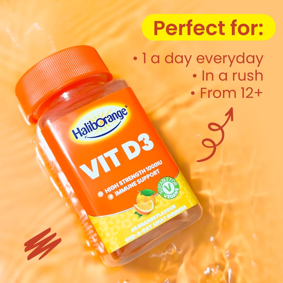 image 1 of Haliborange Vitamin D3 Adult Orange Flavoured Gummies 45s