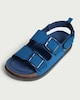 image 3 of F&F Boys Double Strap Buckle Sandals in Blue