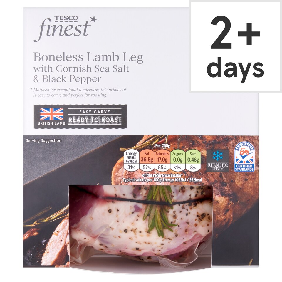 Tesco Finest Boneless Lamb Leg With Cornish Sea Salt & Black Pepper