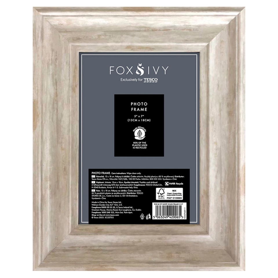 image 1 of Fox And Ivy White Wash Frame 5X7