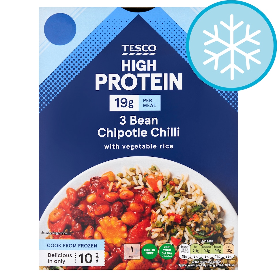 Tesco High Protein 3 Bean Chipotle Chilli 400g