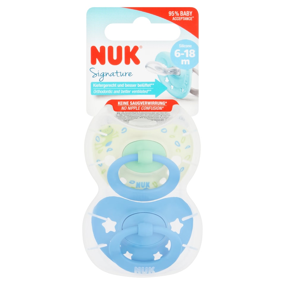NUK Signature Soother 6-18M Blue 2pack