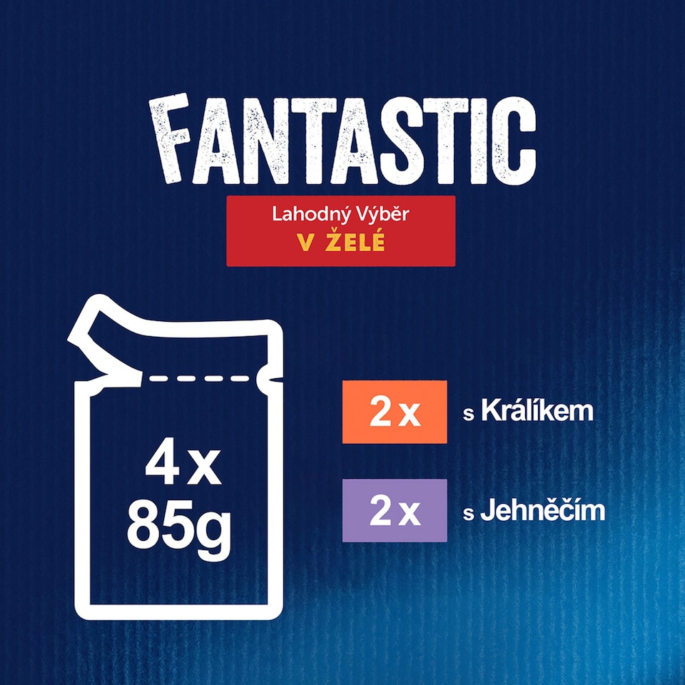 obrázok 1 z Felix Fantastic kapsičky pre mačky králik, jahňacie v želé 4 x 85 g