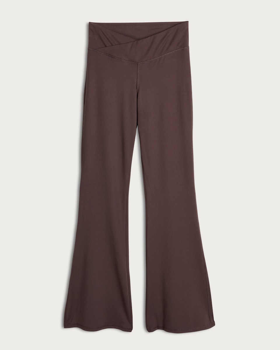F&F Active Soft Touch Flared Yoga Leggings in Brown