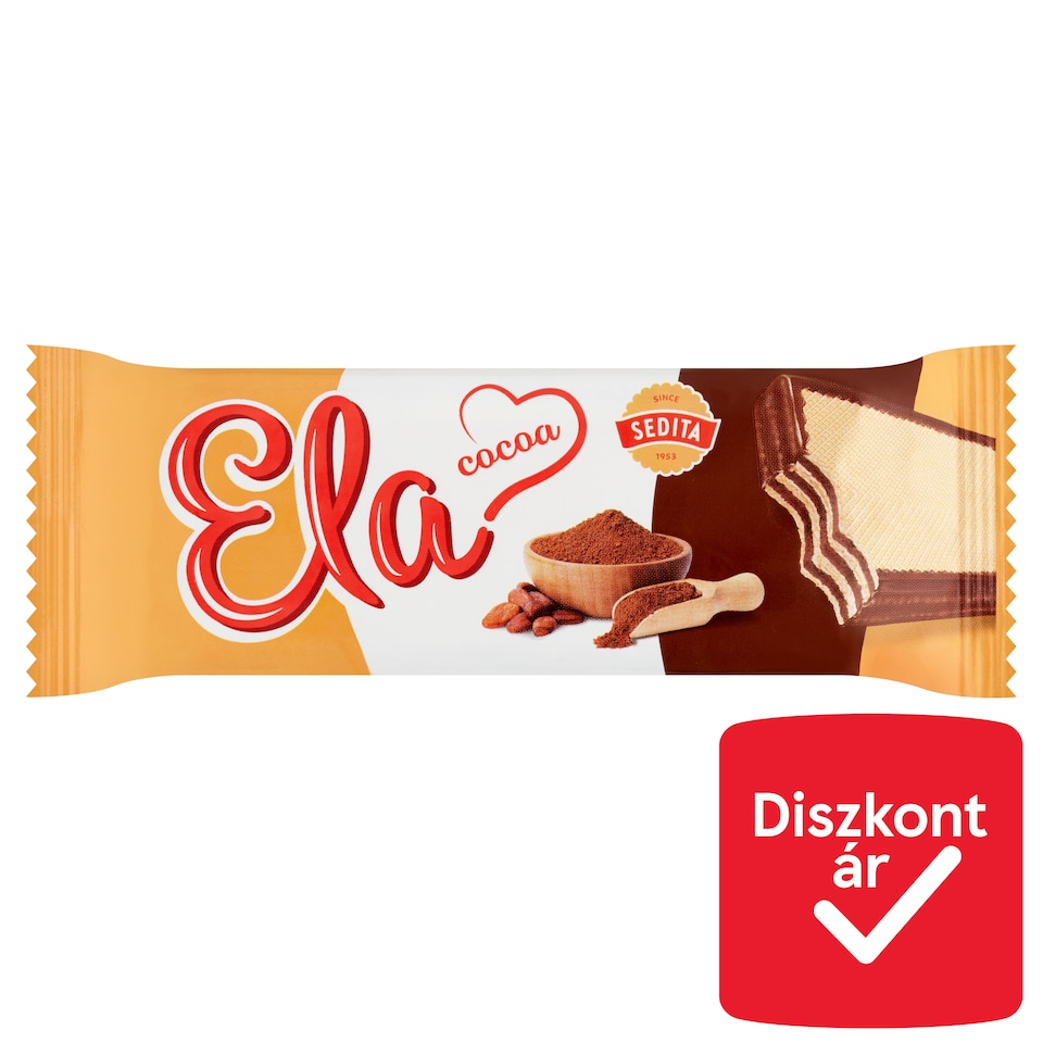 Sedita Ela szélein kakaós bevonómasszába mártott, kakaós krémmel töltött ostya 40 g  1. kép