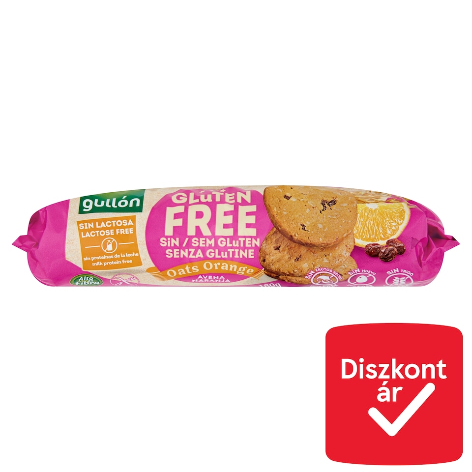 Gullón gluténmentes keksz zabbal és naranccsal 180 g  1. kép