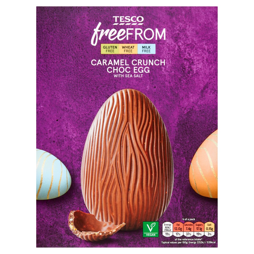 Tesco Free From Caramel Crunch Choc Egg 160g