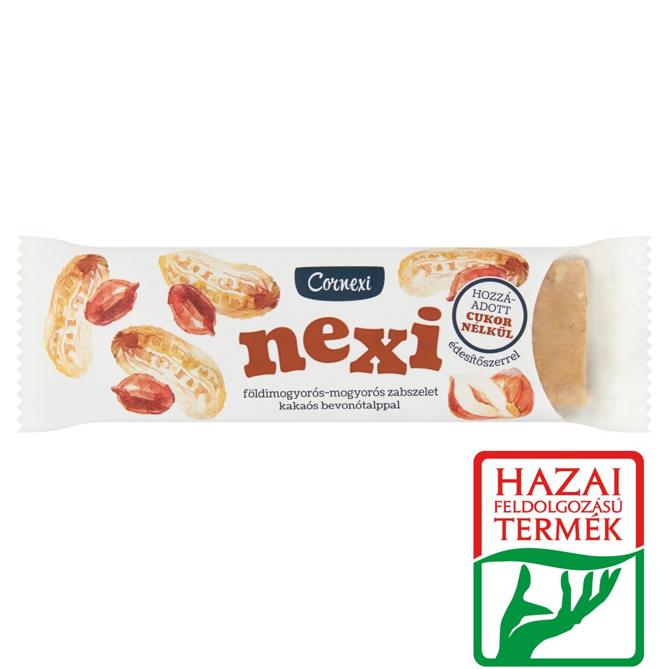 Cornexi Nexi földimogyorós-mogyorós zabszelet kakaós bevonótalppal 45 g