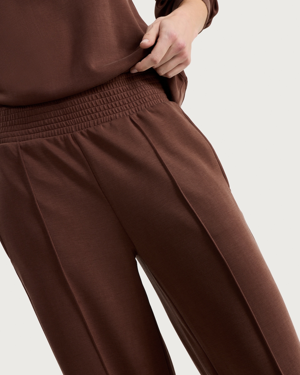 image 1 of F&F Wide Leg Loungewear Trousers in Chocolate