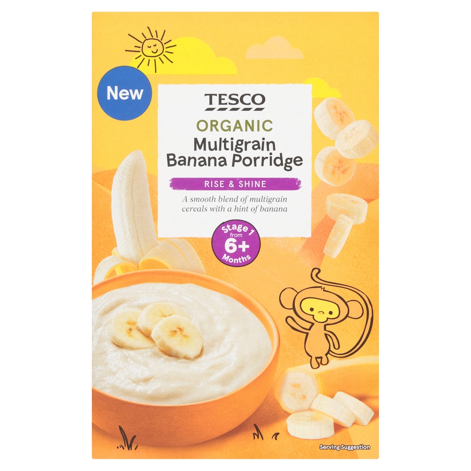 Tesco Organic Multigrain Banana Porridge 120g