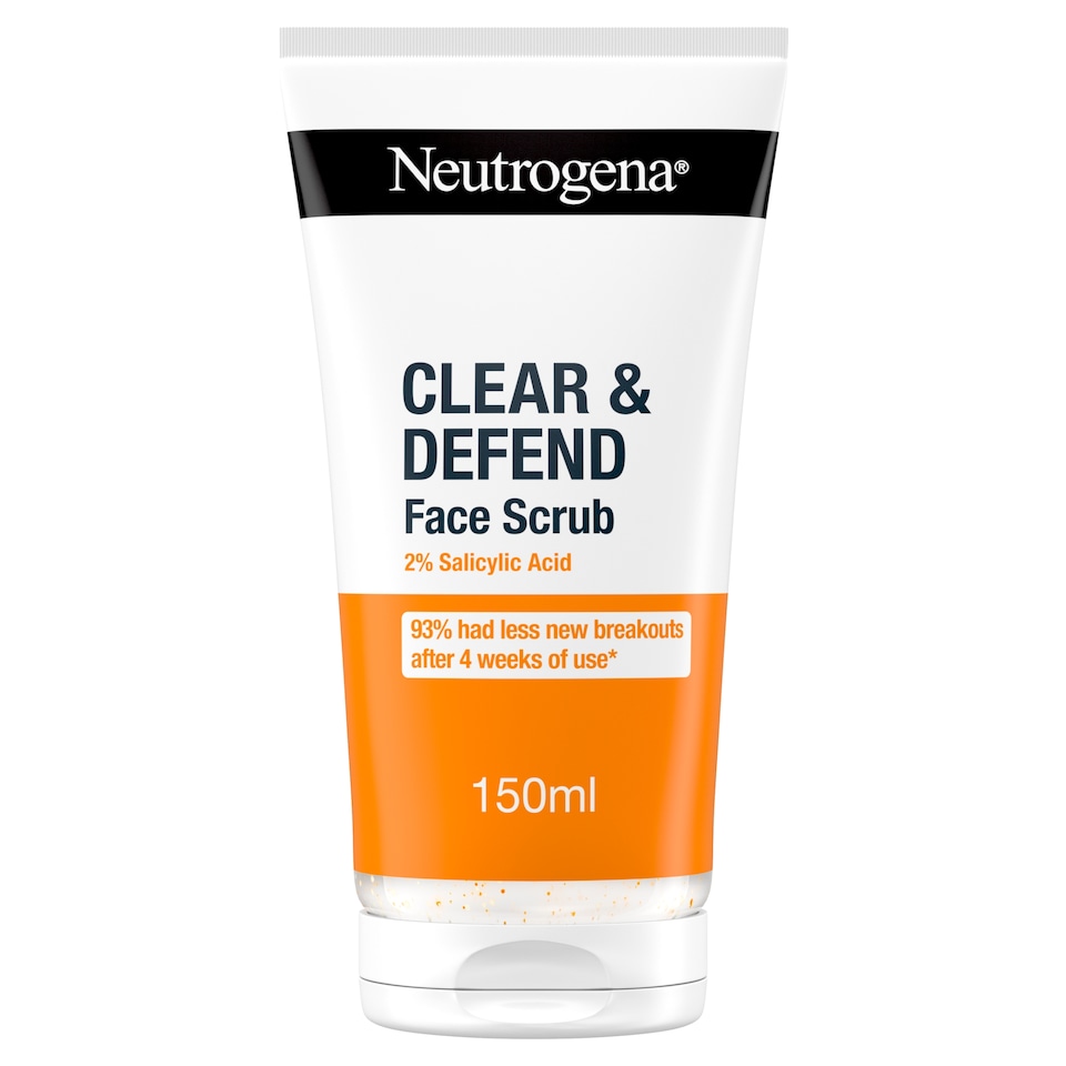 image 1 of Neutrogena Clear & Defend Facial Scrub 2% Salicylic Acid 150ml.