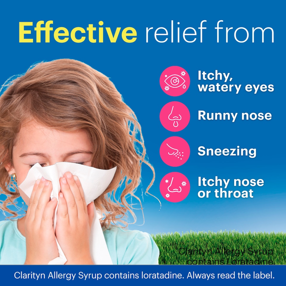 image 1 of Clarityn Allergy Syrup Mixed Berries Flavour 1mg/ml 60ml Sugar Free