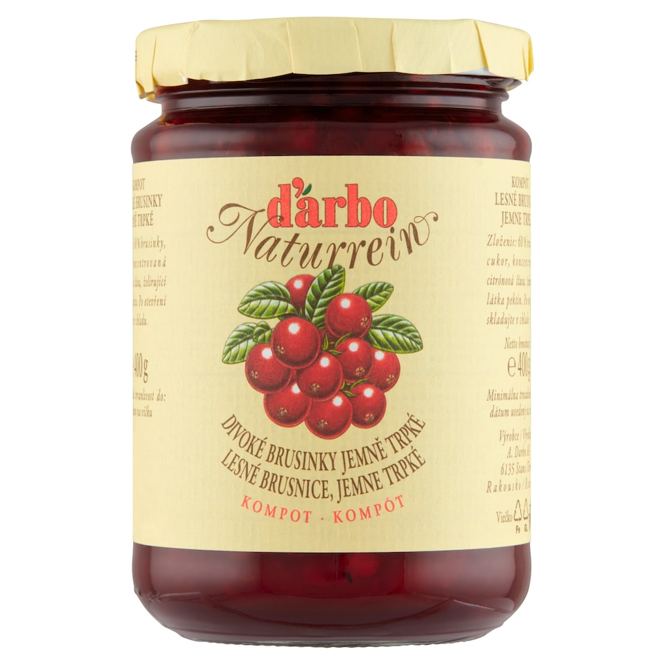 d'arbo Naturrein Kompot divoké brusinky jemně trpké 400g