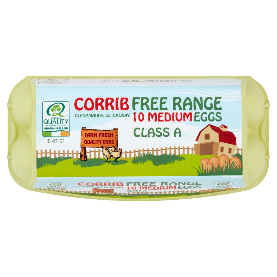 Corrib Free Range 10 Medium Eggs