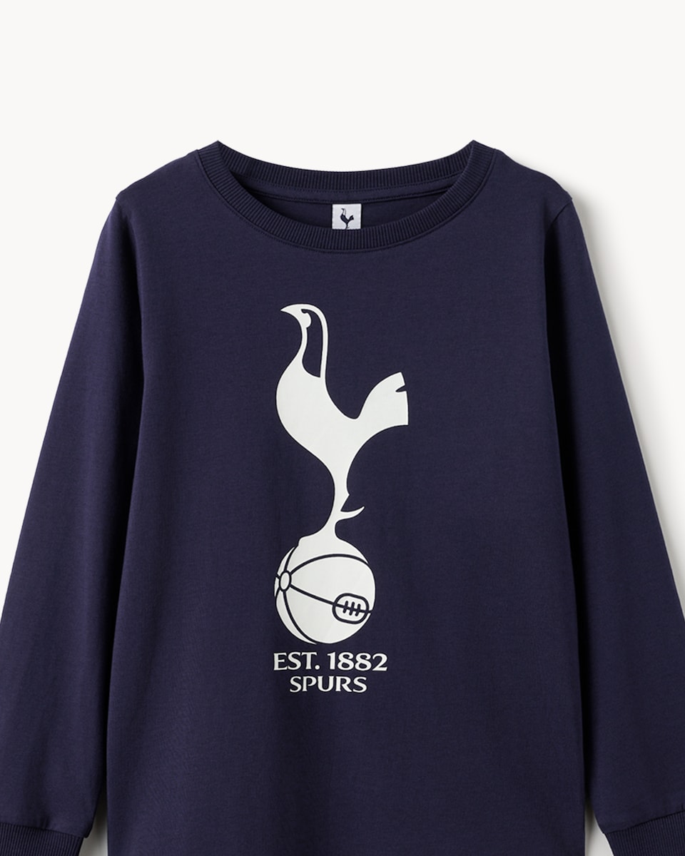 image 1 of Tottenham Hotspur Pure Cotton Pyjama Set in Navy
