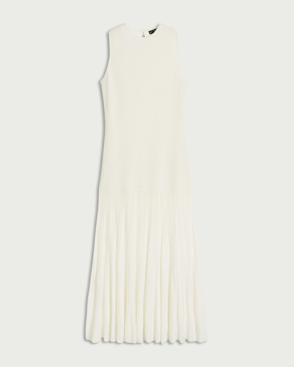 image 1 of F&F Knitted Drop Hem Maxi Dress in Cream