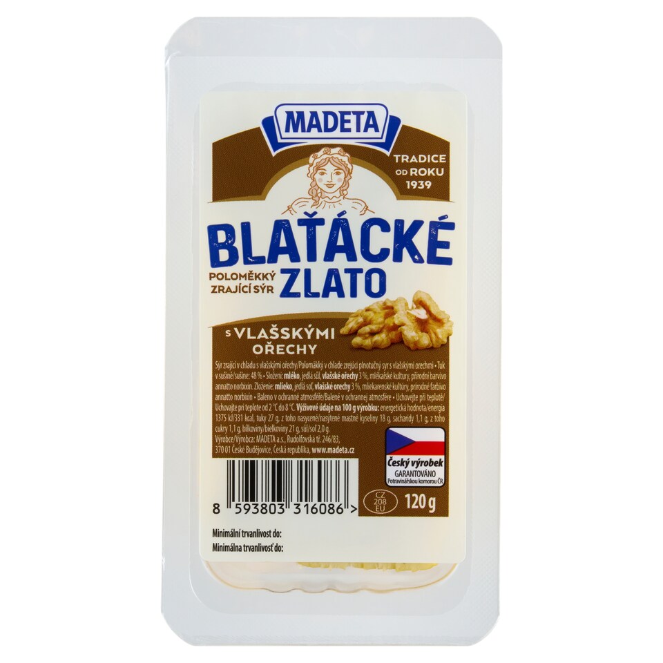 Obrázek 1 pro produkt Madeta Blaťácké zlato s vlašskými ořechy 120g