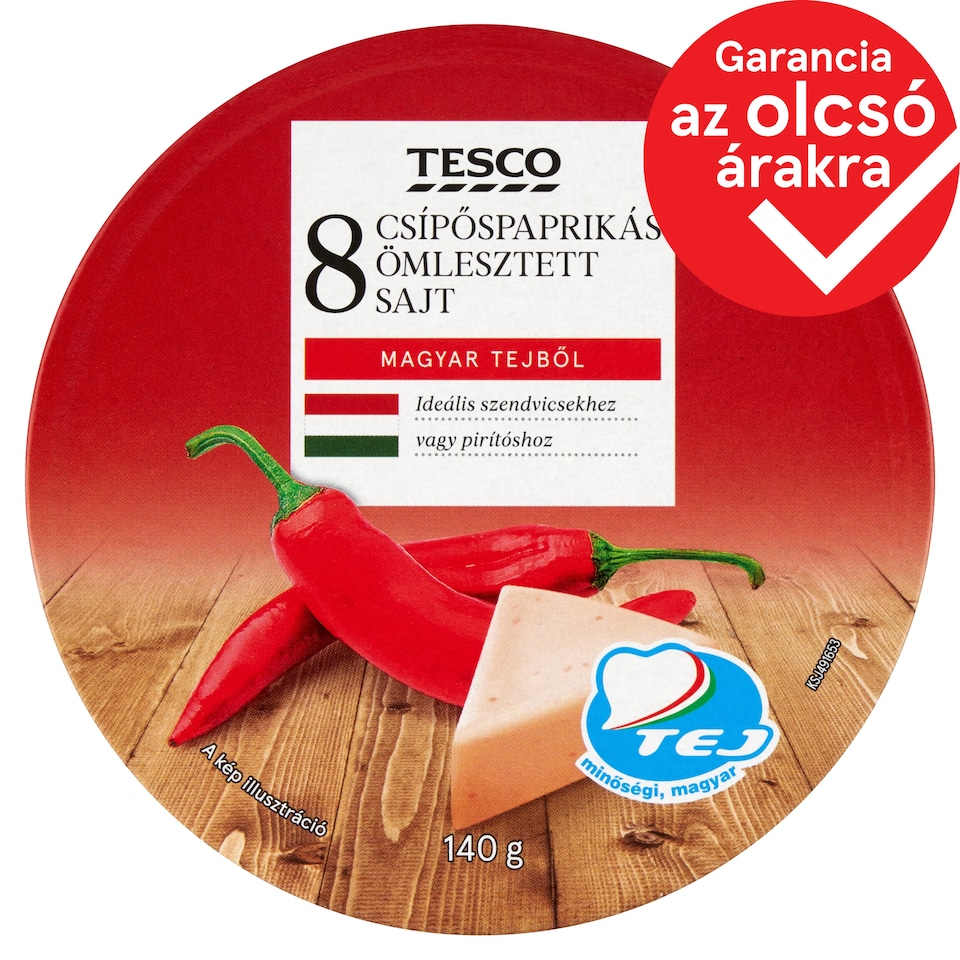 Tesco csípőspaprikás ömlesztett sajt 8 db 140 g