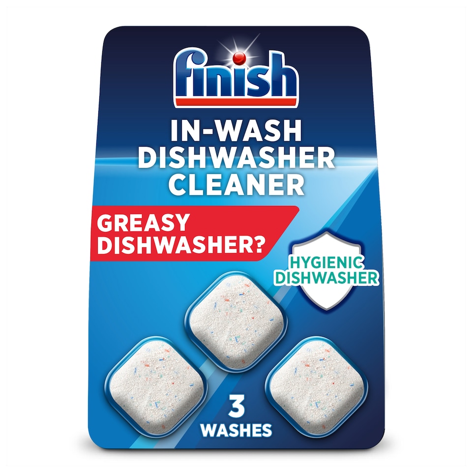 image 1 of Finish In-Wash Dishwasher Cleaner Tablets 3 Pack