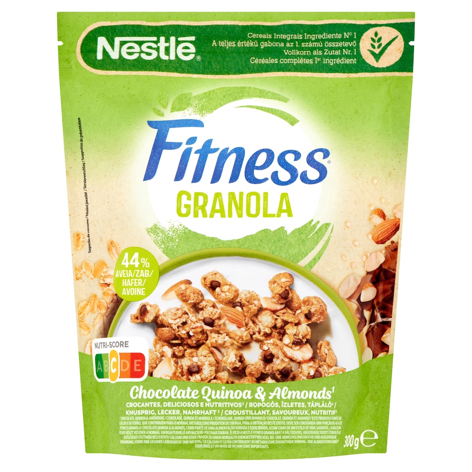 image 1 of Fitness Granola Crunchy Cereal Snacks with Oatmeal, Chocolate, Almonds, Quinoa 300 g