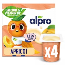 Alpro Kids Apricot Soya Dairy Free Yoghurt Alternative 4 x 115g