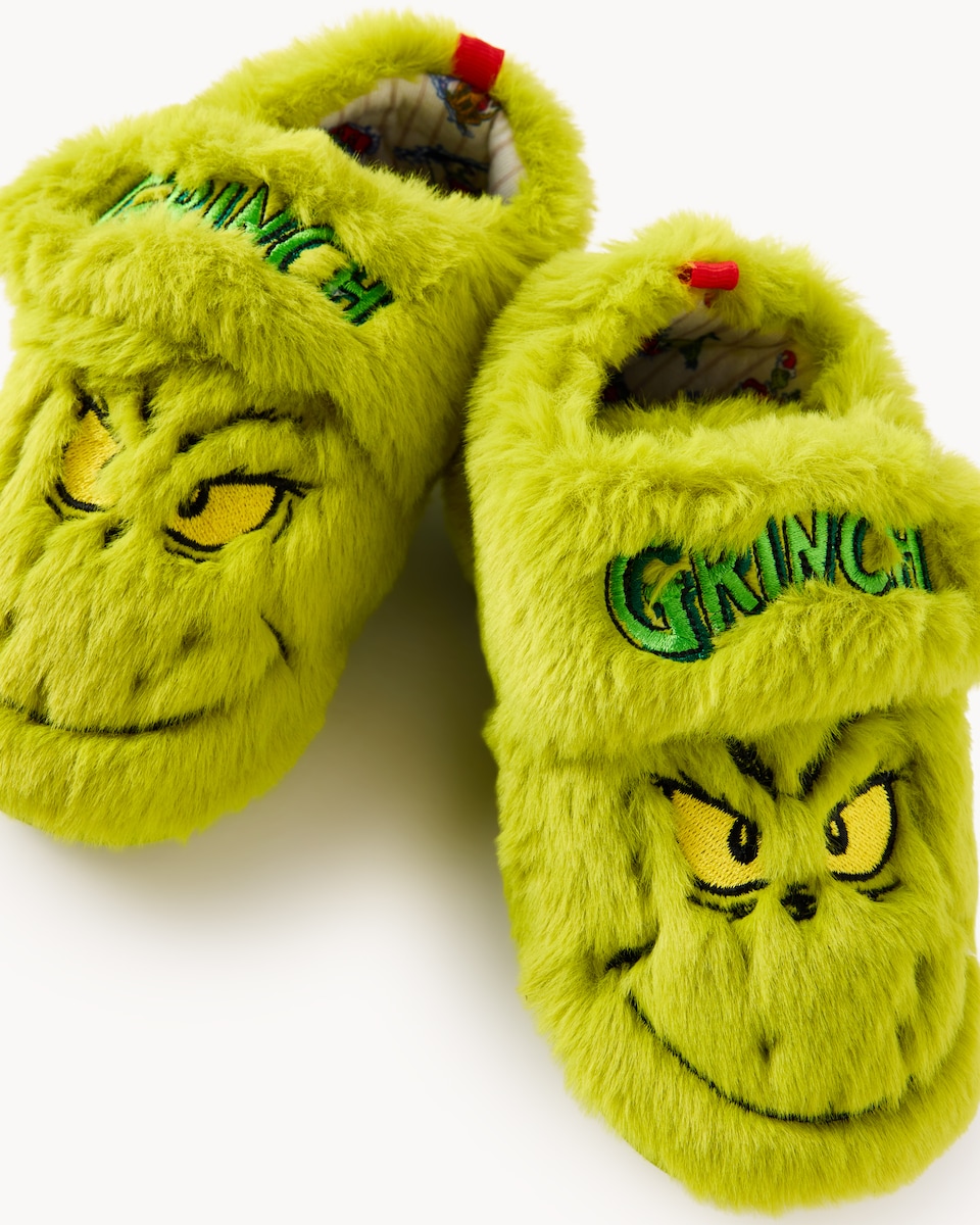 image 1 of The Grinch Cupsole Slippers in Green