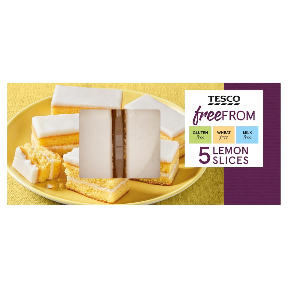 Tesco Free From Lemon Cake Slices 5 Pack
