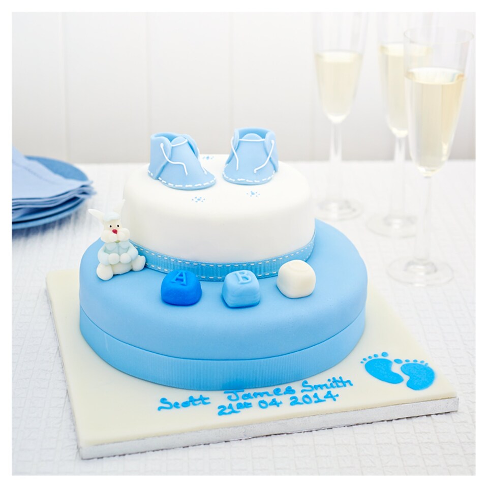 EASY ENTERTAIN BLUE CHRISTENING MADEIRA CAKE