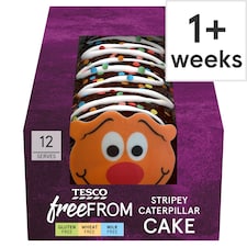 TESCO FREE FROM STRIPEY CATERPILLAR CAKE