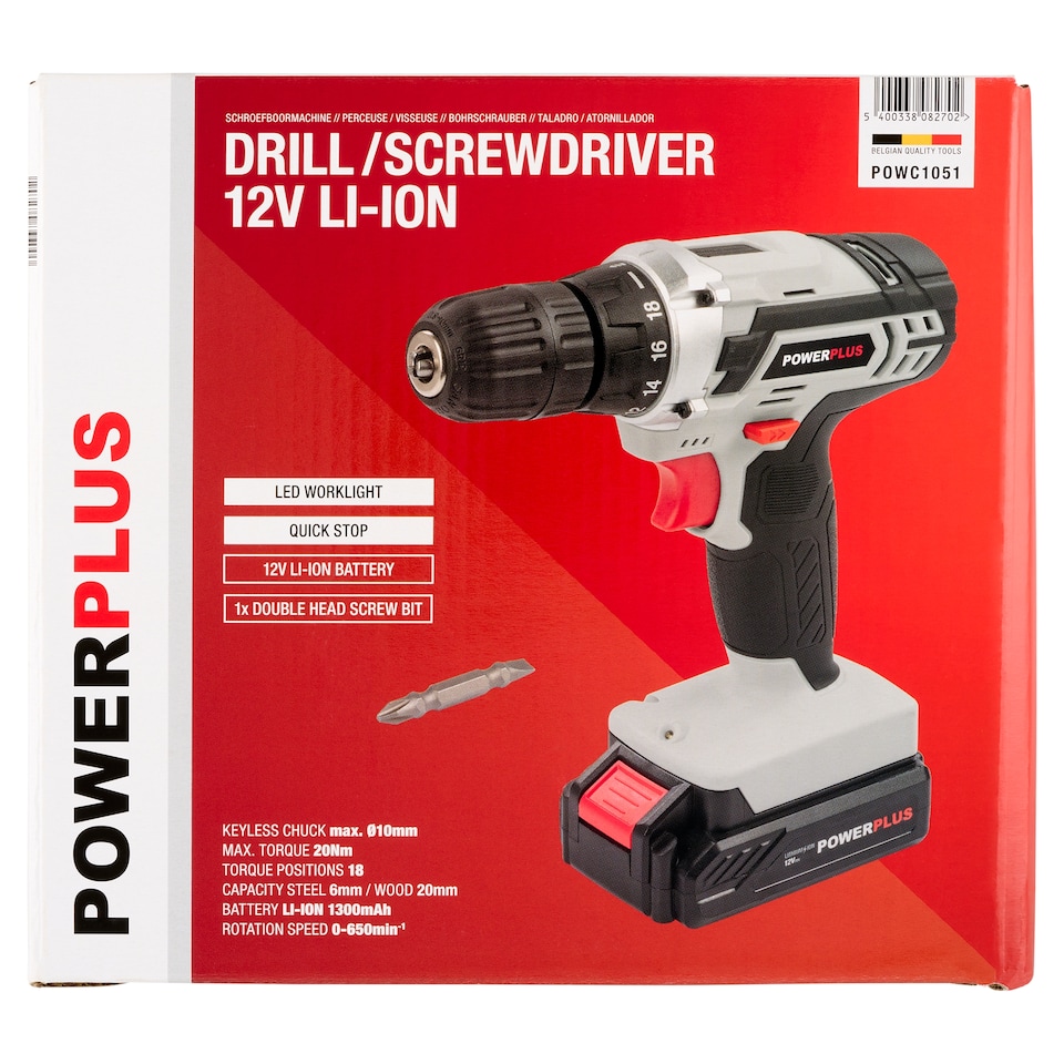 Power Plus fúró/csavarhúzó 12V Li-Ion akkumulátorral