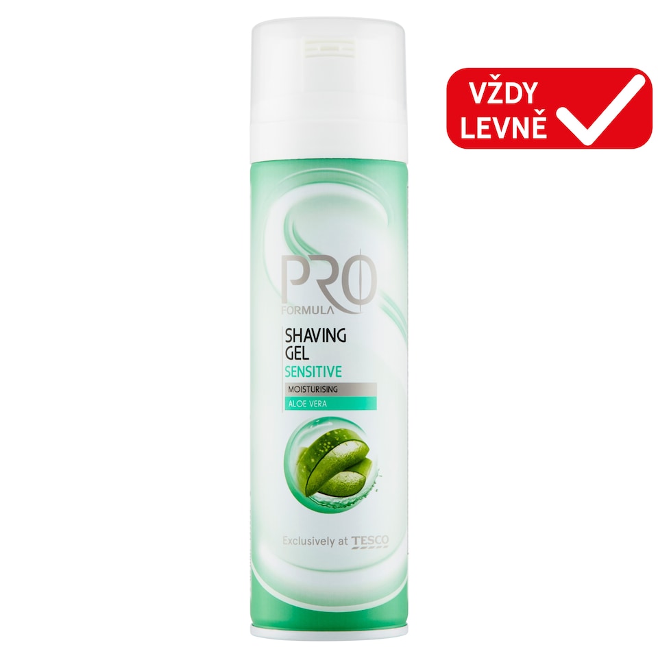 Tesco Pro Formula Sensitive Aloe Vera gel na holení 200ml