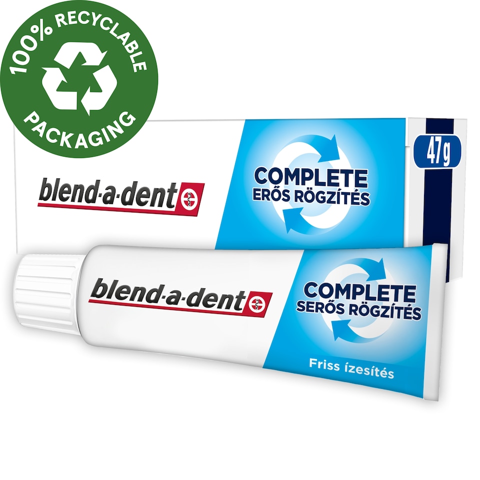 Blend-a-dent Plus Food Barrier Fresh Műfogsorrögzítő Krém Teljes és Részleges Műfogsorhoz, 47 ml  1. kép