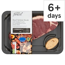 Tesco Finest Sirloin Steak With Garlic & Onion Butter 220G