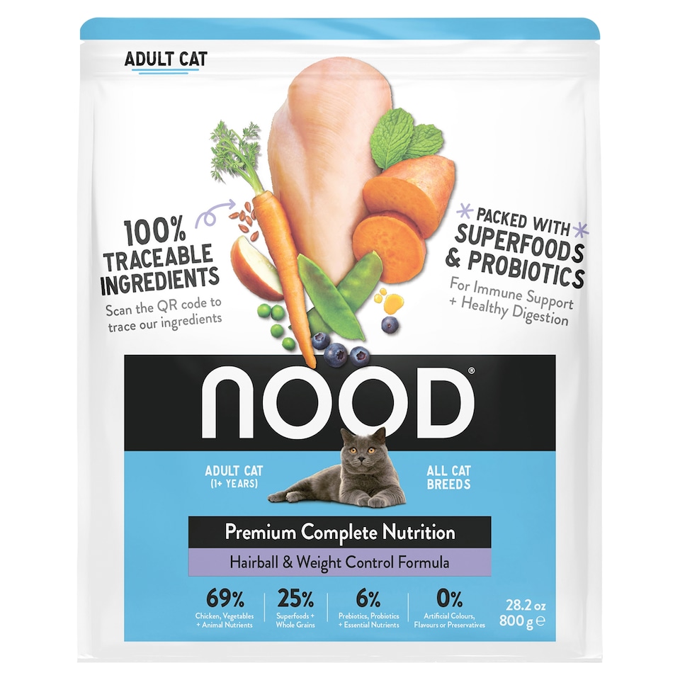 Nood Hairball & Weight Control Cat Food 800G