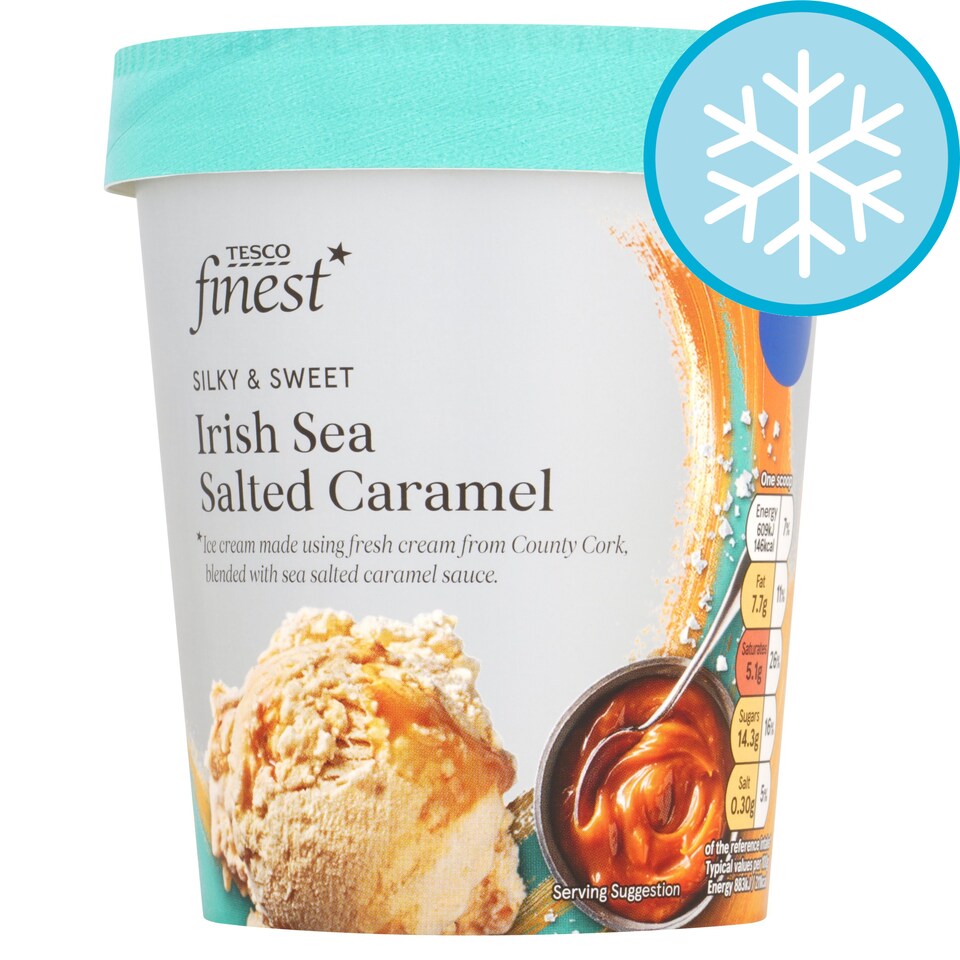 Tesco Finest Irish Sea Salted Caramel Ice Cream 500ml Tesco Groceries