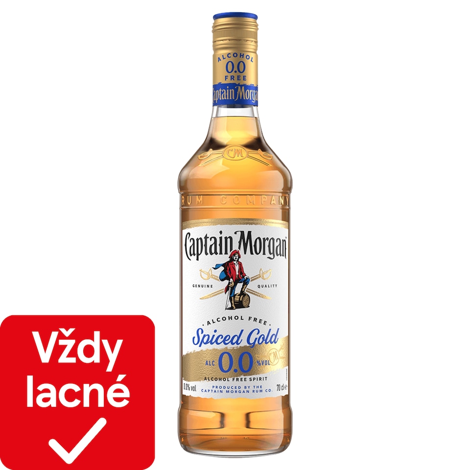 Captain Morgan Spiced Gold nealkoholický nápoj ochutený 0,0 % 70 cl