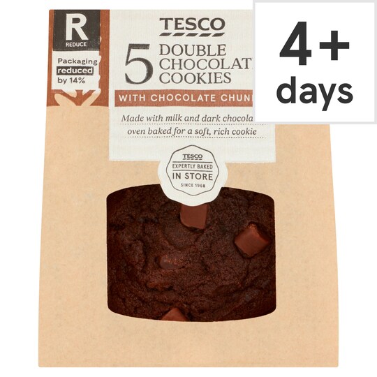 Double Chocolate Cookie 5 Pack Tesco Groceries
