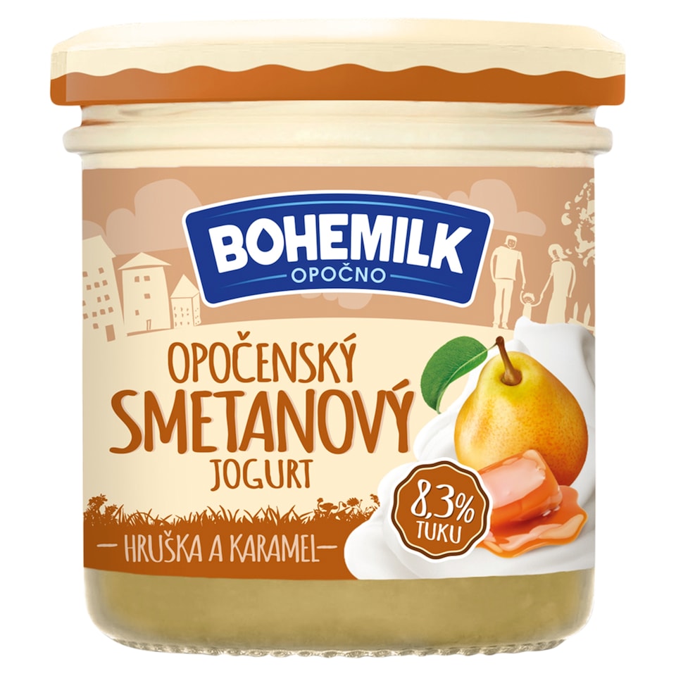 Bohemilk Opočenský smetanový jogurt hruška a karamel 150g