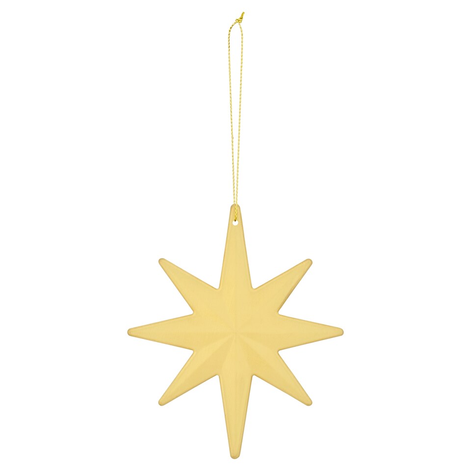 image 1 of Tesco Gold Glitter Star Hanging Christmas Decoration