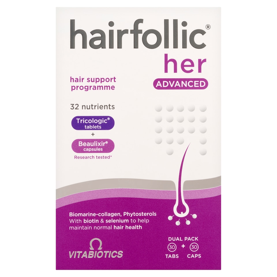 Vitabiotics Hairfollic Her Advanced Dual Pack 30 Tablets & 30 Capsules