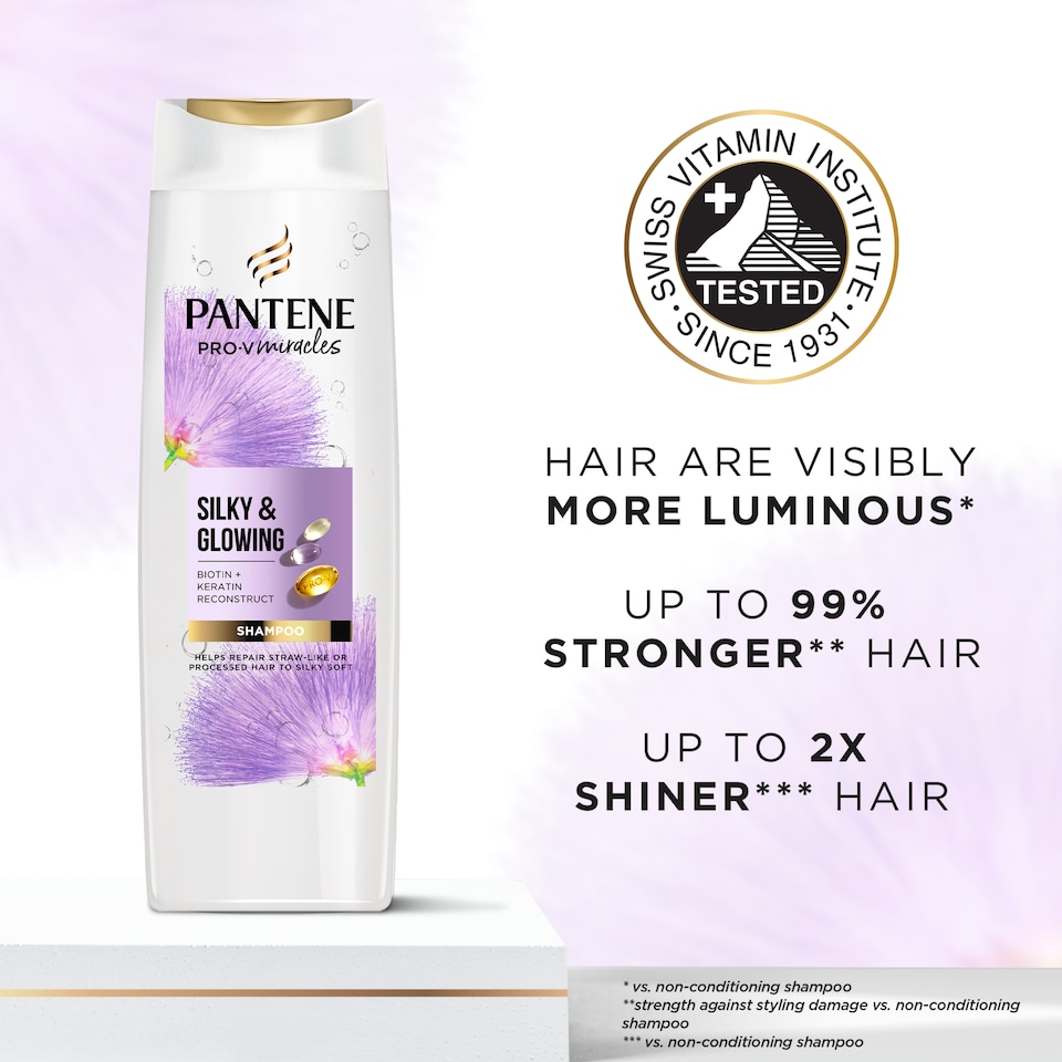 image 1 of Pantene Pro V Silky & Glowing Shampoo 400Ml