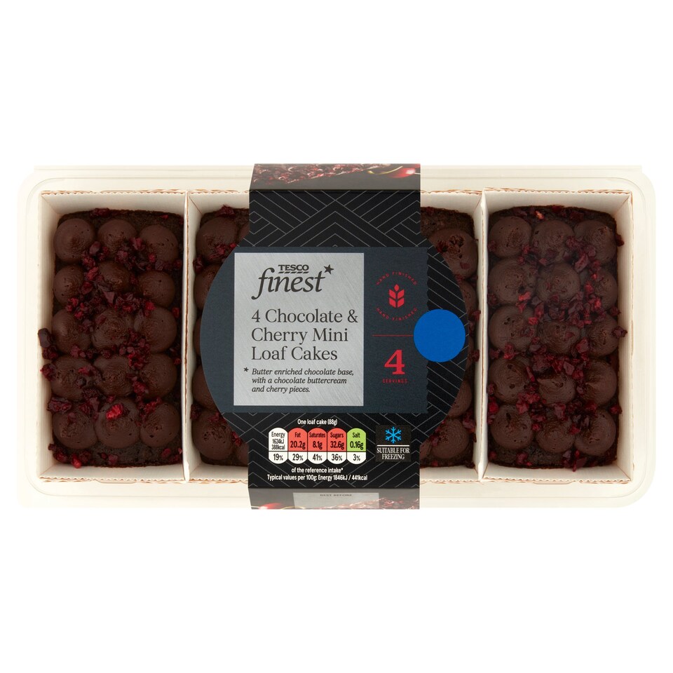 Tesco Finest 4 Chocolate & Cherry Mini Loaf Cakes Tesco Groceries
