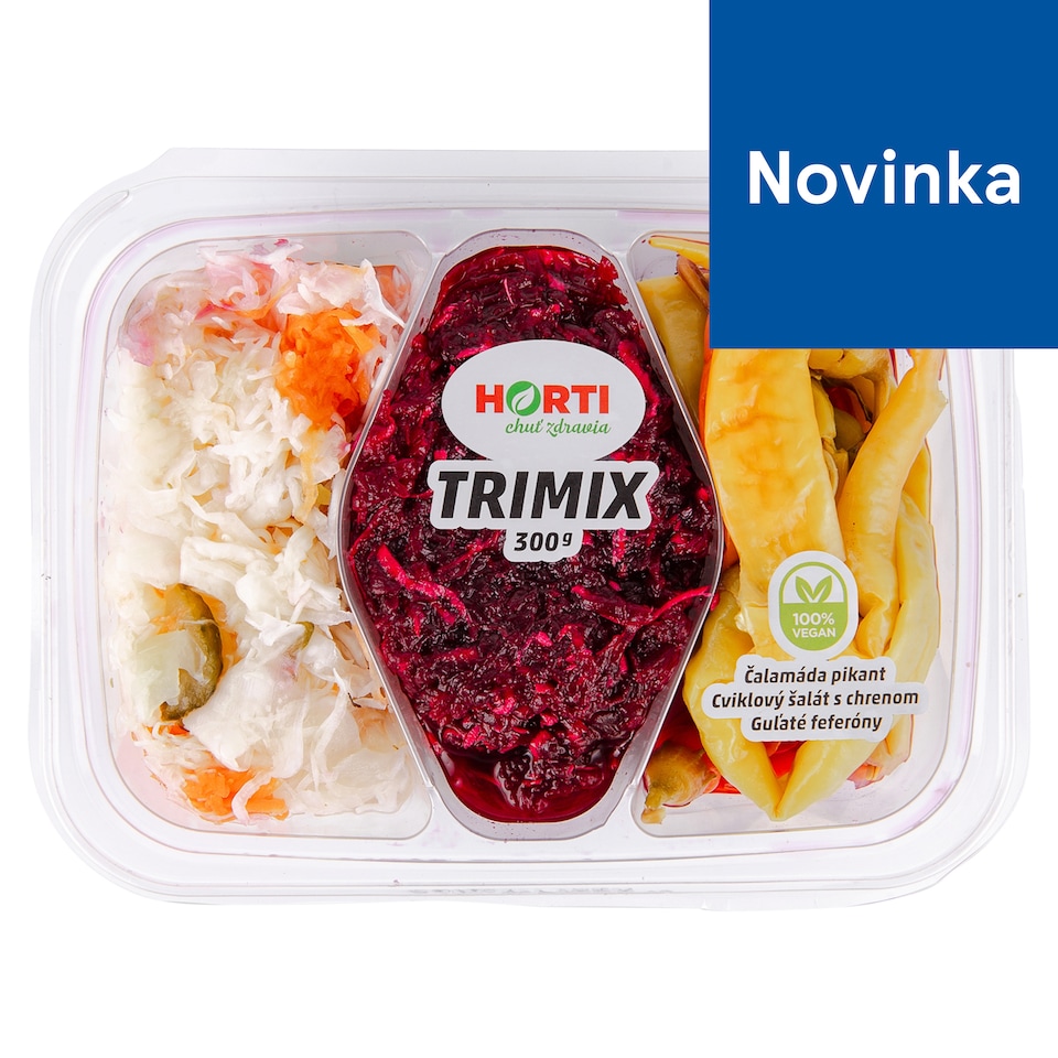 HORTI Trimix 1 z nakladaných výrobkov (čalamáda sladká + cvikla s chrenom + baranie rohy) 300 g